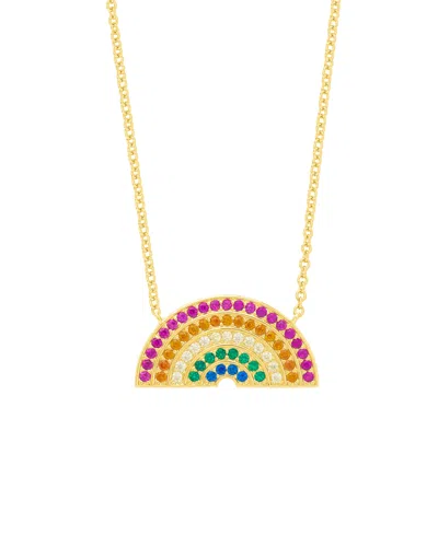 Macy's Women's Rainbow Pendant Necklace In Gold