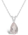 Macy's Women's Rose Quartz (2-3/4 Ct.t.w.) And Diamond Accent Pendant Necklace In Sterling Silver In Rose Quartz