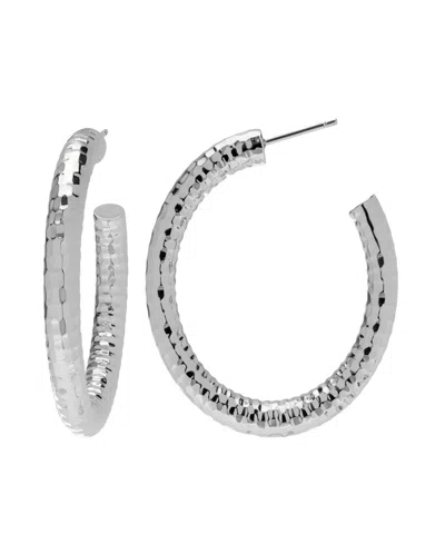 Macy's Women's Shiny Hoop Earrings In Silver