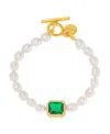 Macy's Women's Simulated Emerald Bracelet In Gold