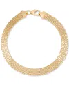 Macy's Woven Classic Squared Box Chain Link Bracelet In 10k Gold In Yellow