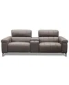 Macy's Wyndill 3-pc. Leather Sofa With 2 Power Recliners, Exclusively At  In Brown