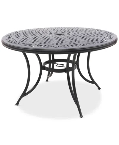 Macy's Wythburn Mix And Match 48" Round Cast Aluminum Outdoor Dining Table, Created For  In Pewter Finish