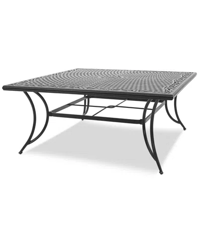 Macy's Wythburn Mix And Match 64" Square Cast Aluminum Outdoor Dining Table, Created For  In Pewter Finish