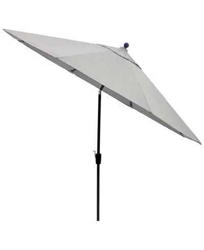 Macy's Wythburn Mix And Match Fabric 11' Umbrella, Created For  In Oyster Light Grey,pewter Finish