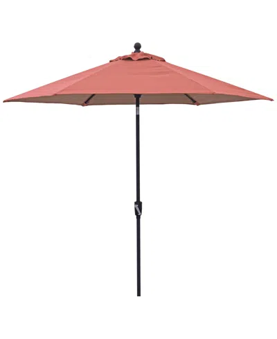 Macy's Wythburn Mix And Match Fabric 9' Auto Tilt Umbrella, Created For  In Peony Brick Red,bronze Finish