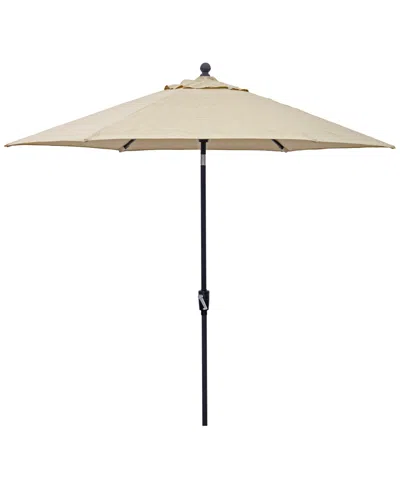Macy's Wythburn Mix And Match Fabric 9' Auto Tilt Umbrella, Created For  In Straw Natural,bronze Finish
