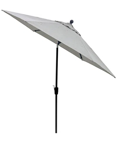 Macy's Wythburn Mix And Match Fabric 9' Auto Tilt Umbrella,  Exclusive In Oyster Light Gray,pewter Finish
