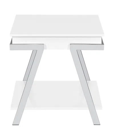 Macy's Zena 22" Metal End Table In White
