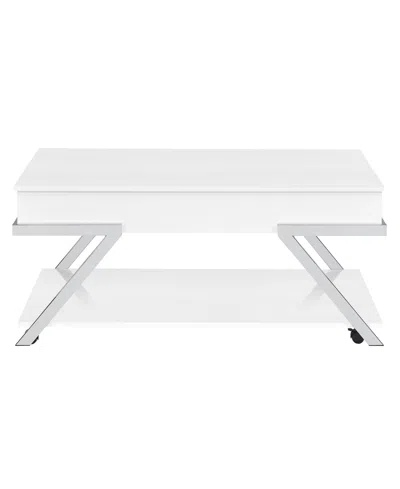 Macy's Zena 48" Metal Cocktail Table In White