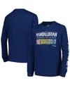 Mad Engine Big Boys And Girls The Mandalorian Baby Yoda Retro Pop Long Sleeve T-shirt In Blue