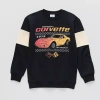 Mad Engine Corvette Little & Big Kid Boys Crew Neck Fleece Long Sleeve Sweatshirt In Black