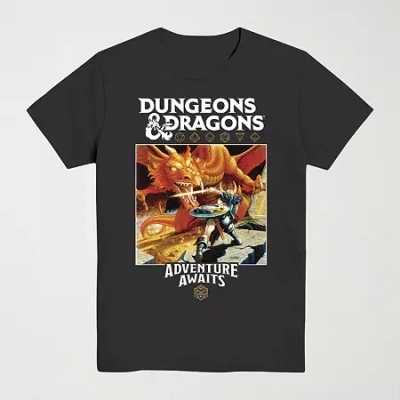 Mad Engine Dungeons & Dragons Little & Big Kid Boys Crew Neck Short Sleeve Regular Fit Graphic T-shirt In Black