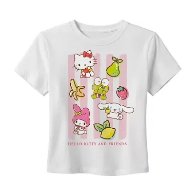 Mad Engine Hello Kitty And Friends Baby Tee Womens Crew Neck Short Sleeve Hello Kitty Graphic T-shirt In White