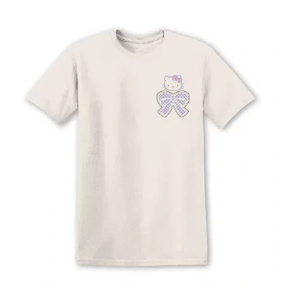 Mad Engine Hello Kitty Bows Tee Womens Juniors Crew Neck Short Sleeve Oversized Hello Kitty Graphic T-shirt In White