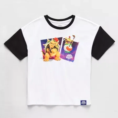 Mad Engine Little & Big Kid Boys Crew Neck Short Sleeve Oversized Super Mario Bowser Graphic T-shirt In White