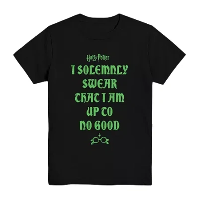 Mad Engine Little & Big Kid Boys Crew Neck Short Sleeve Regular Fit Harry Potter Graphic T-shirt In Black