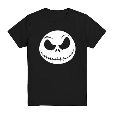 Mad Engine Little & Big Kid Boys Crew Neck Short Sleeve Regular Fit Nightmare Before Christmas Graphic T-shirt In Black