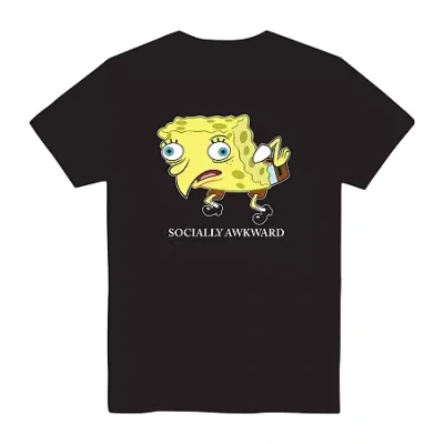 Mad Engine Little & Big Kid Boys Crew Neck Short Sleeve Regular Fit Spongebob Graphic T-shirt In Black