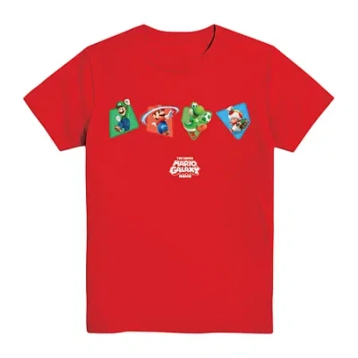 Mad Engine Little & Big Kid Boys Crew Neck Short Sleeve Regular Fit Super Mario Graphic T-shirt In Red