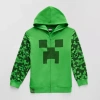 Mad Engine Little & Big Kid Boys Long Sleeve Minecraft Fleece Zipper Hoodie In Green