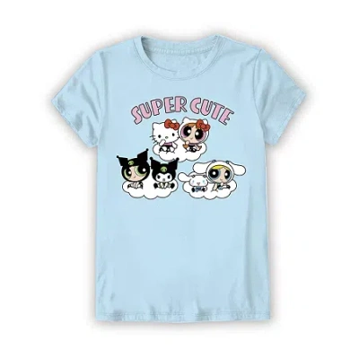 Mad Engine Little & Big Kid Girls Crew Neck Short Sleeve Hello Kitty Graphic T-shirt In Blue