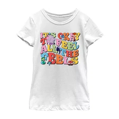 Mad Engine Little & Big Kid Girls Crew Neck Short Sleeve Inside Out T-shirt In White