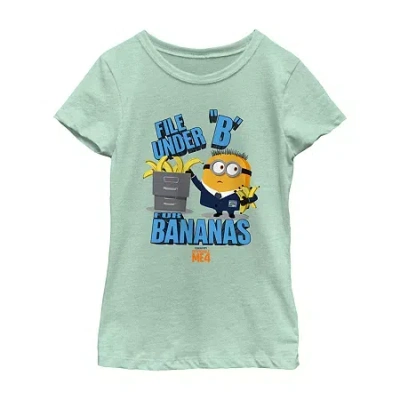 Mad Engine Little & Big Kid Girls Crew Neck Short Sleeve Minions T-shirt In Green