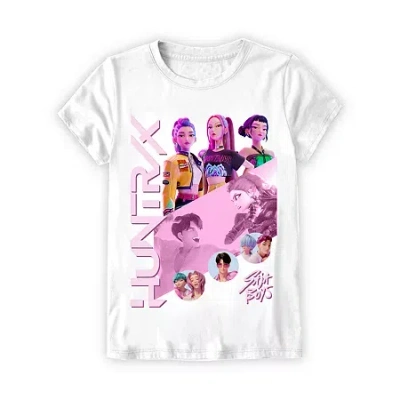 Mad Engine Little & Big Kid Girls Crew Neck Short Sleeve Regular Fit Graphic T-shirt In White