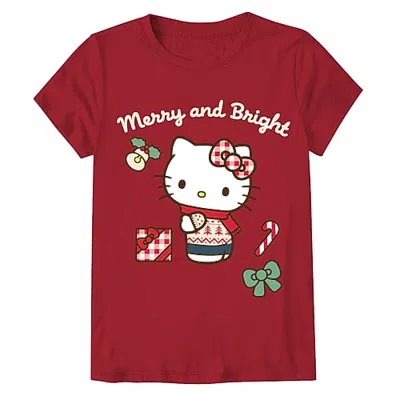 Mad Engine Little & Big Kid Girls Crew Neck Short Sleeve Regular Fit Hello Kitty Graphic T-shirt In Red