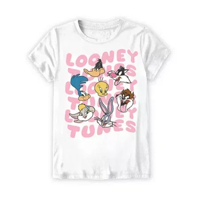 Mad Engine Little & Big Kid Girls Round Neck Short Sleeve Regular Fit Looney Tunes Graphic T-shirt In Multi