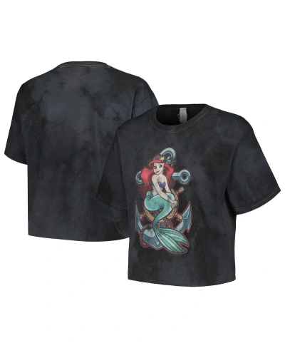 Mad Engine Men's And Women's Black The Little Mermaid Anchor T-shirt