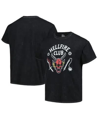 Mad Engine Men's And Women's  Black Stranger Things Hellfire Club Graphic T-shirt