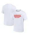 Mad Engine Men's And Women's  White Stranger Things Fire Logo T-shirt In White