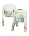 Mad Engine Men's And Women's Natural Care Bears Line-up Tie-dye Cropped Long Sleeve T-shirt In Natural