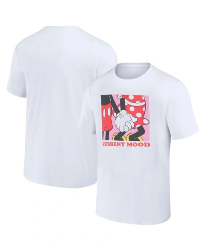 Mad Engine Men's And Women's White Mickey & Friends Current Mood T-shirt