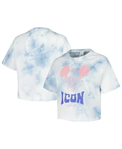 Mad Engine Men's And Women's White Mickey Friends Icon Tie-dye T-shirt