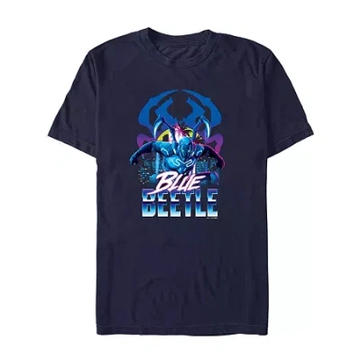 Mad Engine Mens Crew Neck Short Sleeve Blue Beetle Graphic T-shirt