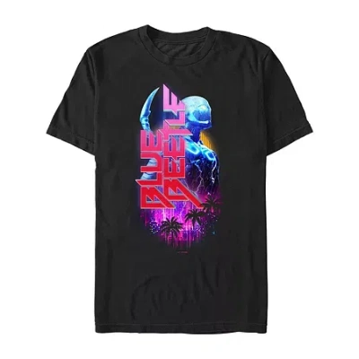 Mad Engine Mens Crew Neck Short Sleeve Blue Beetle Graphic T-shirt In Black