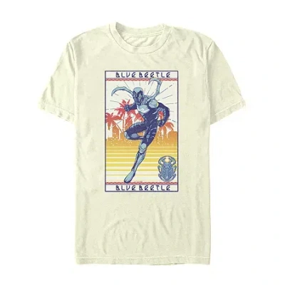 Mad Engine Mens Crew Neck Short Sleeve Blue Beetle Graphic T-shirt In Neutral