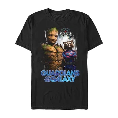 Mad Engine Mens Crew Neck Short Sleeve Regular Fit Guardians Of The Galaxy Graphic T-shirt In Black