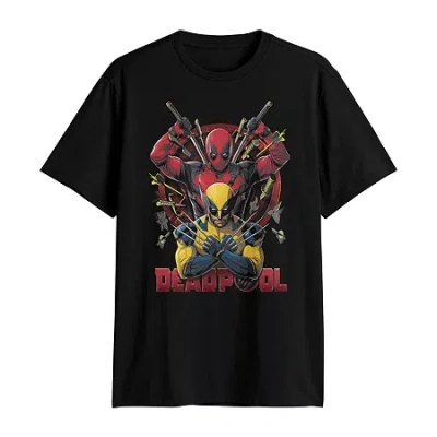 Mad Engine Mens Short Sleeve Deadpool & Wolverine Graphic T-shirt In Black
