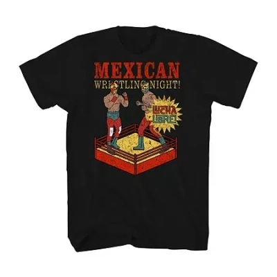 Mad Engine Mens Short Sleeve Lucha Libre Graphic T-shirt In Black