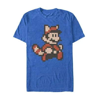 Mad Engine Mens Short Sleeve Super Mario Graphic T-shirt In Blue