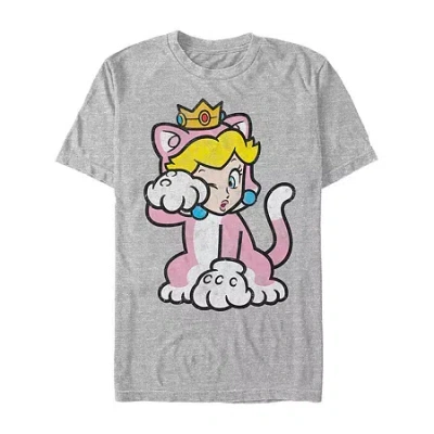 Mad Engine Mens Short Sleeve Super Mario Graphic T-shirt In Gray