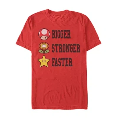 Mad Engine Mens Short Sleeve Super Mario Graphic T-shirt In Red