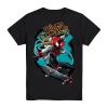 Mad Engine Miles Morales Little & Big Kid Boys Crew Neck Short Sleeve Regular Fit Spiderman Graphic T-shirt In Black