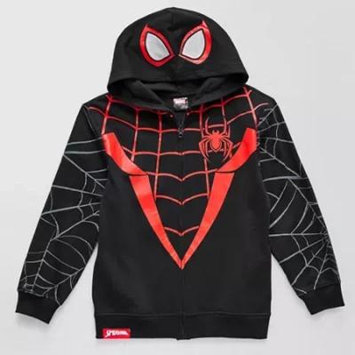 Mad Engine Miles Morales Little & Big Kid Boys Long Sleeve Spiderman Fleece Zipper Hoodie In Animal Print