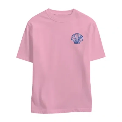 Mad Engine Nantucket Boyfreind Tee Womens Crew Neck Short Sleeve Graphic T-shirt In Pink