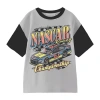 Mad Engine Nascar Little & Big Kid Boys Crew Neck Short Sleeve Regular Fit Graphic T-shirt In Silver